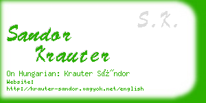 sandor krauter business card